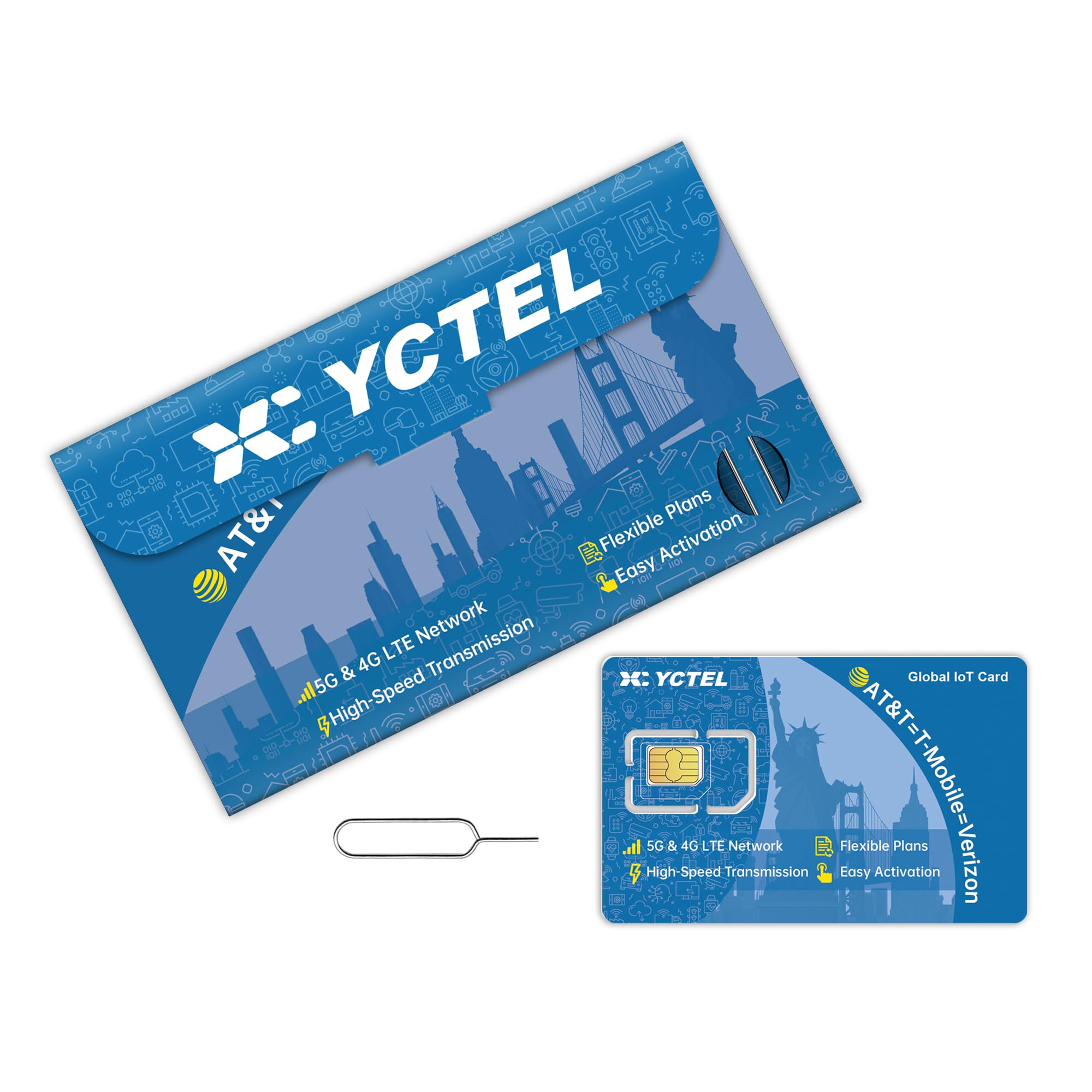 YCTEL 5G/4G LTE Data SIM Card, 1GB Trial, No Contract | USA Nationwide Coverage,