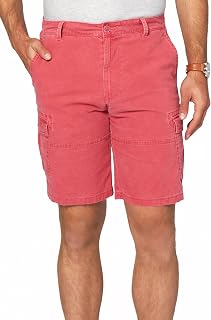 IZOD Men's Pigment Dyed 10.5" Cargo Short, Saltwater Red, 30