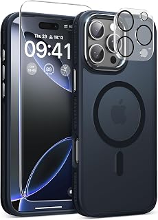 Magnetic 3 in 1 for iPhone 16 Pro Case, Shockproof & Bumper Design - Black