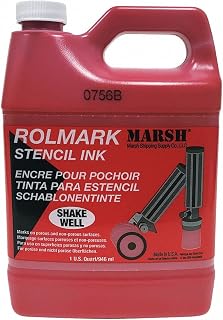 MARSH-20909 Rolmark Stencil Ink, 1 qt Can, Red