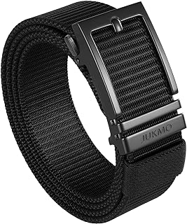JUKMO Men's Ratchet Golf Nylon Web Belt Automatic Slide Buckle in Gift Box