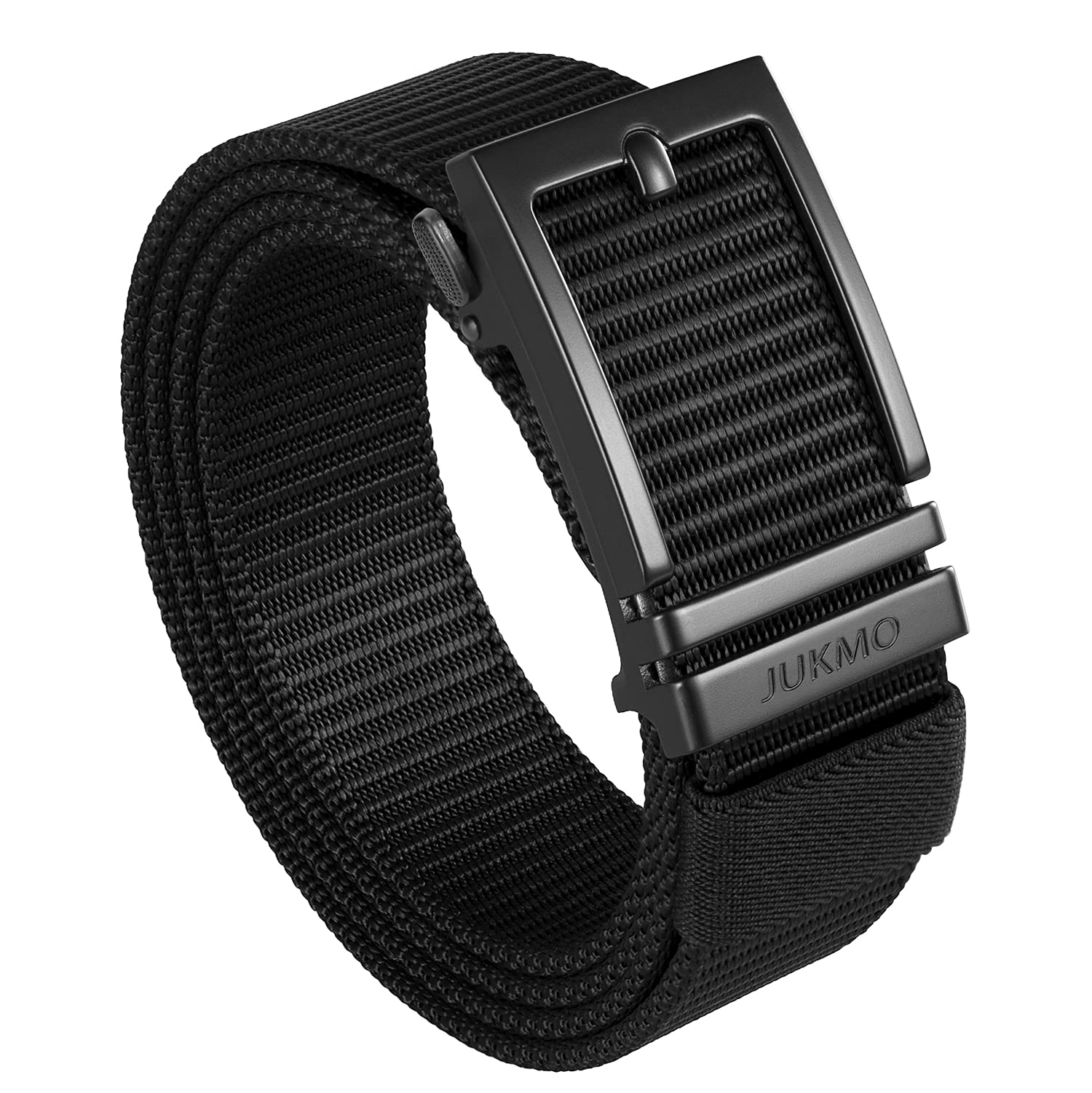 JUKMO Men's Ratchet Golf Nylon Web Belt Automatic Slide Buckle in Gift Box