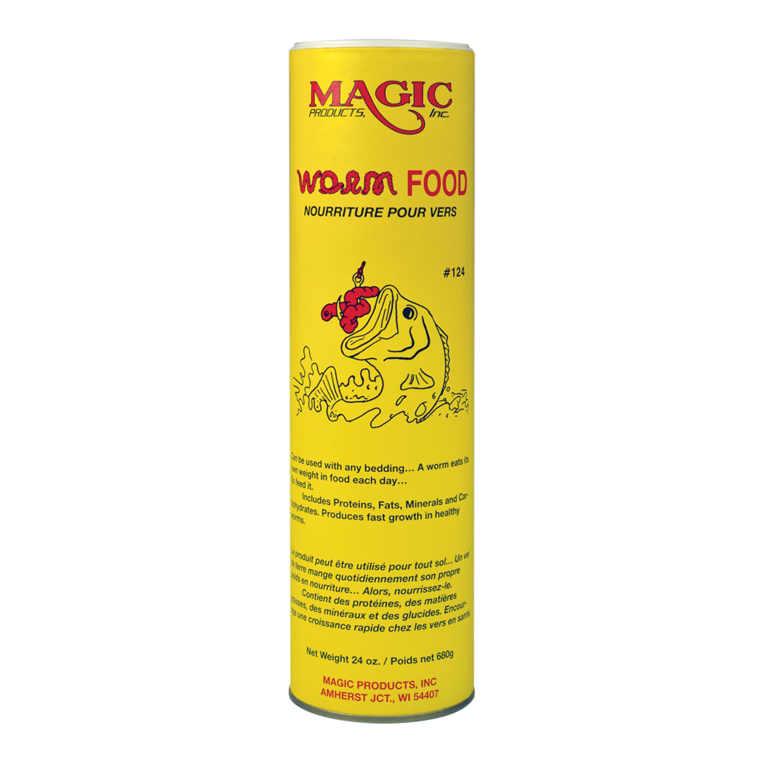 Magic Bait 24-Ounce Worm Food Can, Yellow
