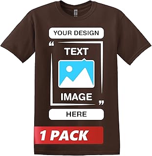 Gildan Custom T-Shirts - Unisex Crew Neck T-Shirt - Customize Your Image, Text & Photo - Men Women Adults