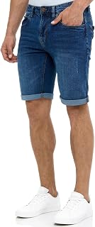 Indicode Men's Caden Denim Shorts with 5 Pockets, Used Look
