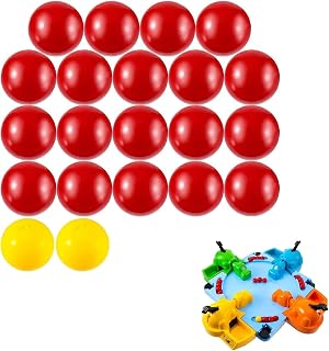 21-Piece Game Replacement Ball Set for Hungry Hungry Hippos – Includes 19 Red Marbles and 2 Yellow Marbles for Extra Fun and Scoring – Perfect for Family Game Nights, Travel, and Vacations