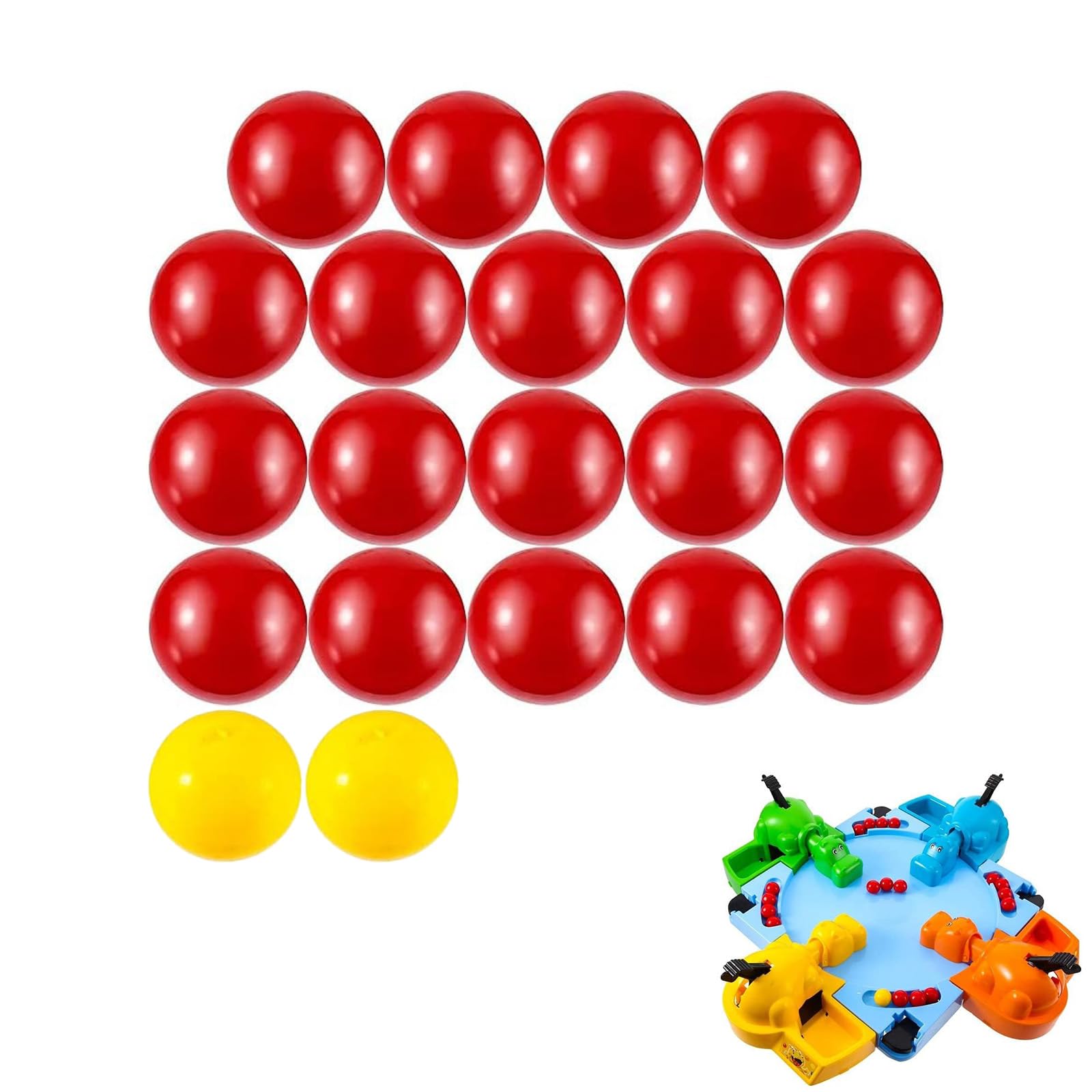 21-Piece Game Replacement Ball Set for Hungry Hungry Hippos – Includes 19 Red Ma