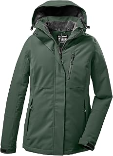 killtec Women's Functional jacket/winter jacket with zip hood KOW 140 WMN JCKT, grüngrau, 36, 37411-000