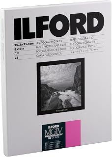 Ilford Multigrade IV RC Deluxe Resin Coated VC Variable Contrast - Black and White Enlarging Paper, 8x10 Inches, 25 Sheets, Glossy Surface (116 8190)