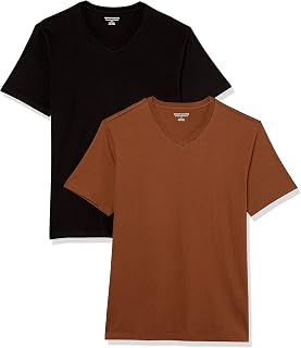 Amazon Essentials Men's Short Sleeve V-Neck T-Shirt, Pack of 2
