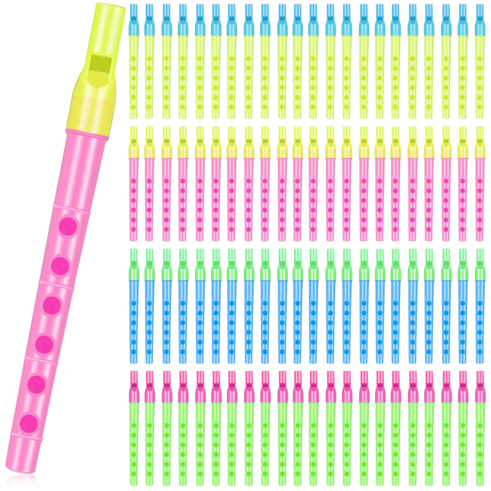 Lukmaa 100 Pcs Musical Recorder Bulk 6 Hole Plastic Recorders Kids Flute | Music