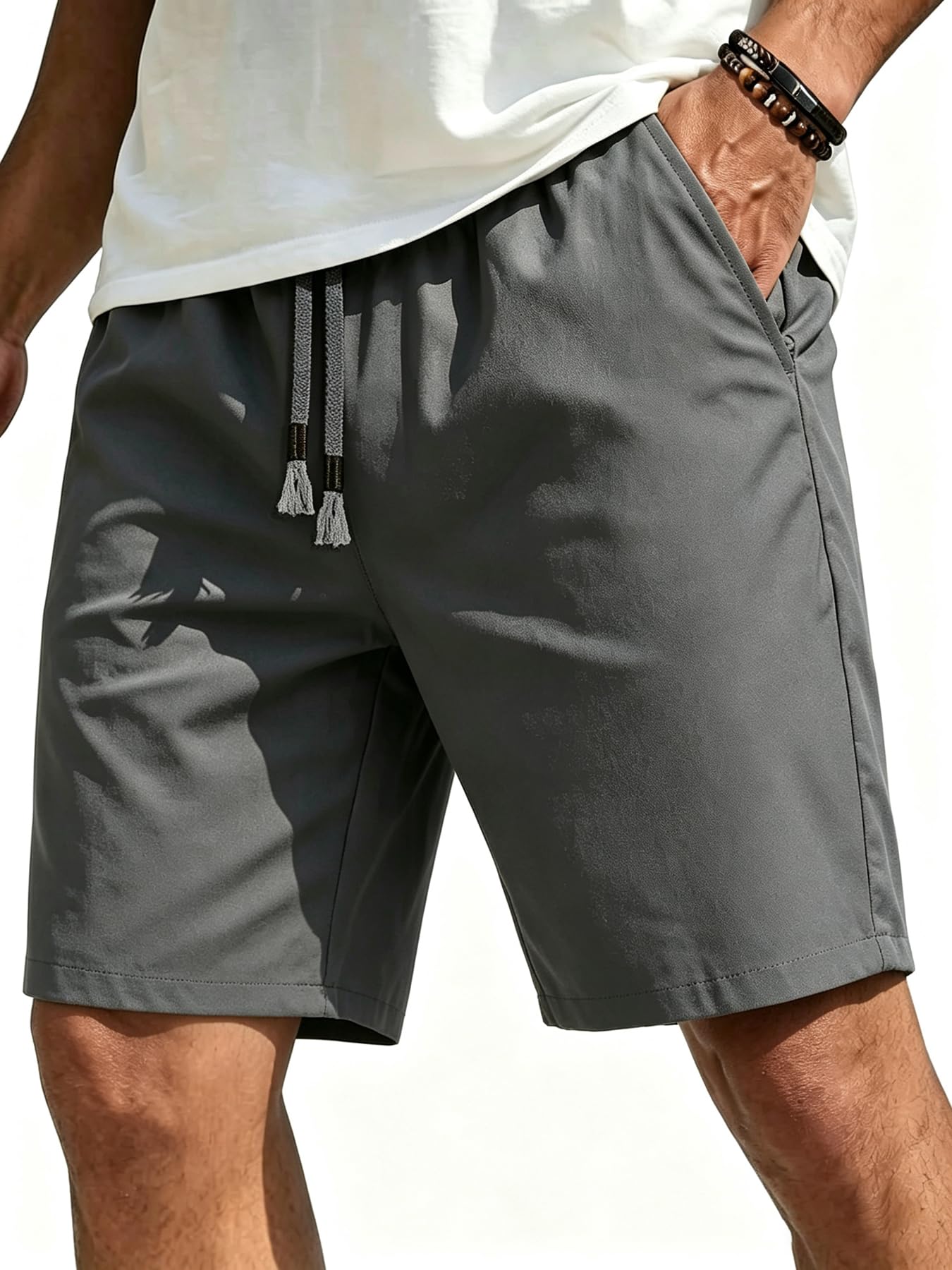 Men's Lightweight Quick Dry Sport Shorts Loose Fit Pockets Drawstring