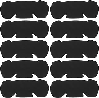 10pcs Breathable Thin Hockey Helmet Sweat Liner for Men, Black | PET EVA Insert, Pressure Point Cushioning, Secure Stick-on Fit, for Football Baseball Training Matches
