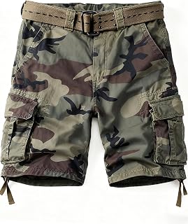 Camo Cargo Shorts for Men Cotton Casual Wild Outdoor Work Relaxed Fit Shorts with Multi-Pocket