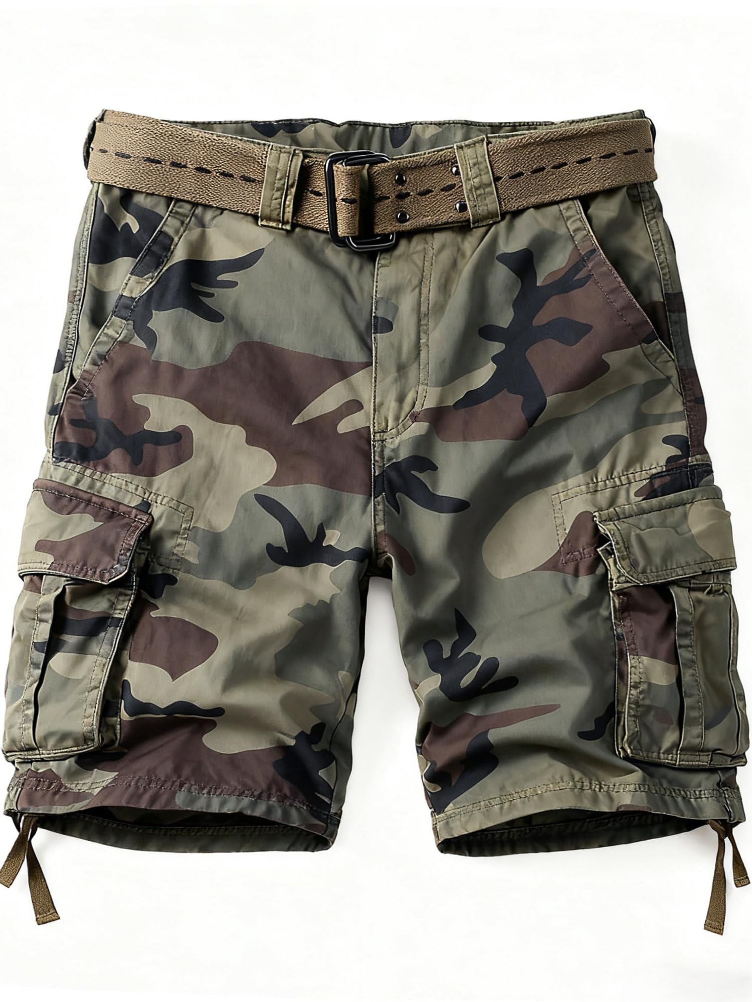 Camo Cargo Shorts for Men Cotton Casual Wild Outdoor Work Relaxed Fit Shorts wit