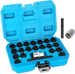 BELEY 22PCS Wheel Locking Nut Key Kit for VW Volkswagen VAG | Wheel Lock Nut Socket Adapter Set for Anti-Theft Lug Nuts