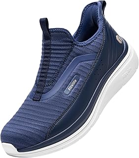 FitVille Men's Extra Wide Slip-On Trainers Casual Breathable Sports Shoes No Laces