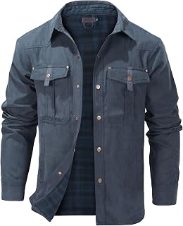 Mr.Stream Mens Long Sleeve Button Down Shirt Flannel Lined Western Cowboy Shirt
