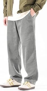 PLEPAN Men's Corduroy Baggy Pants Straight Fit
