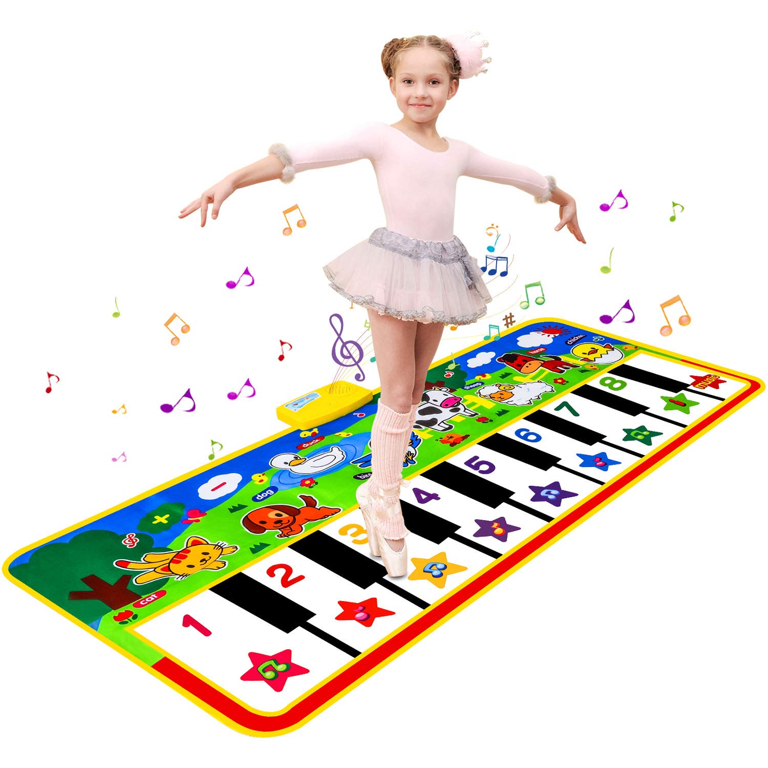 Floor Piano Mat, Musical Toys for Toddlers 1-3 Piano Keyboard Music Mat | 53'' x
