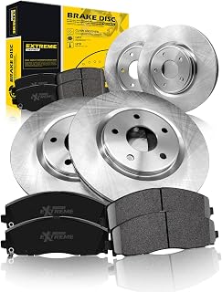 TOVASTY Front & Rear Brake Kit Compatible with Dodge Grand Caravan 2012-2016 (330mm Diameter Front Rotor), Grand Caravan 2017-2020 Premium OE Brake Rotors and Carbon Ceramic Brakes Pads