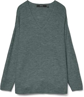 VMCREWLEFILE Knitted Sweater V Neck Long Sleeves Knit Sweater