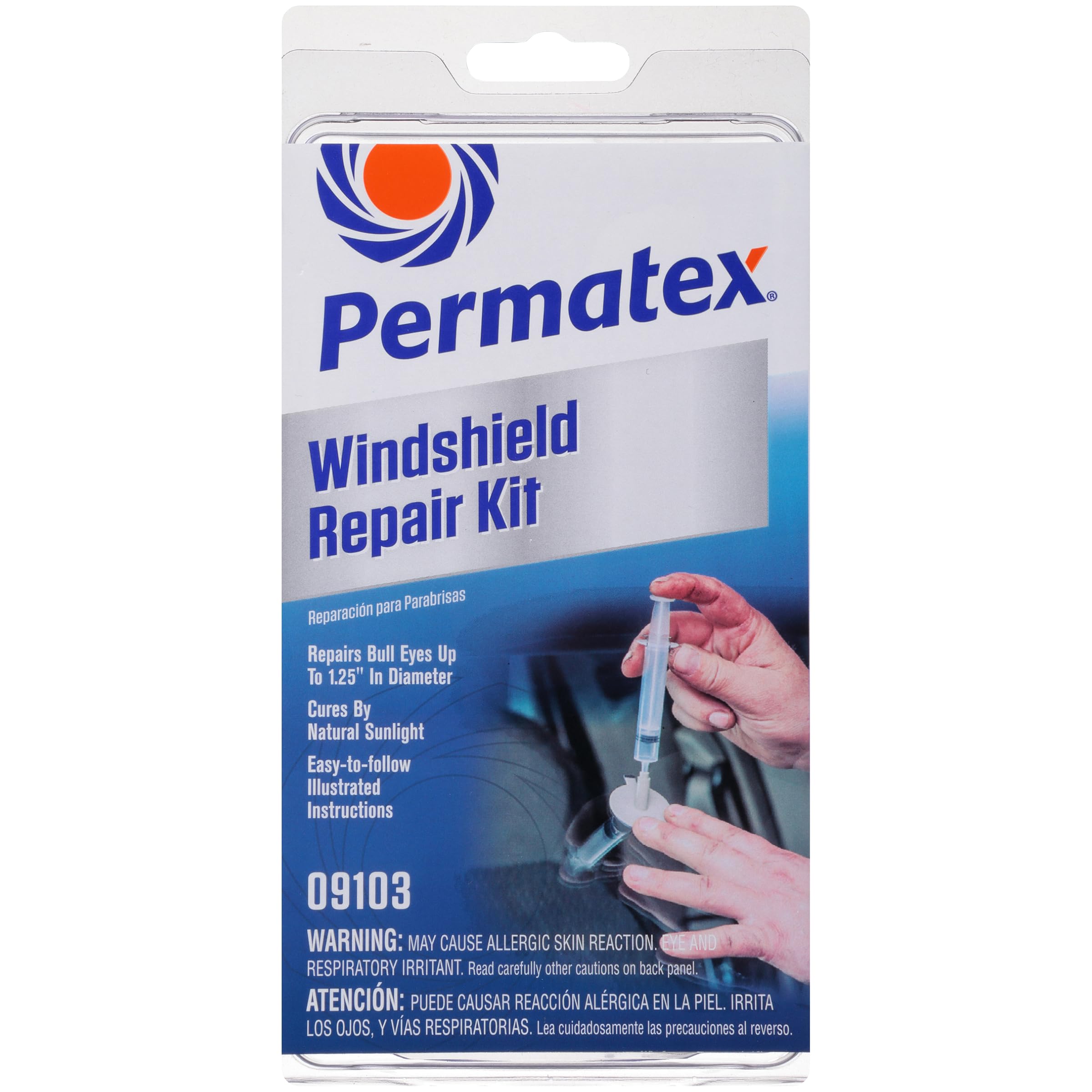 Permatex 09103 Automotive Windshield Repair Kit For Chipped And Cracked Windshie