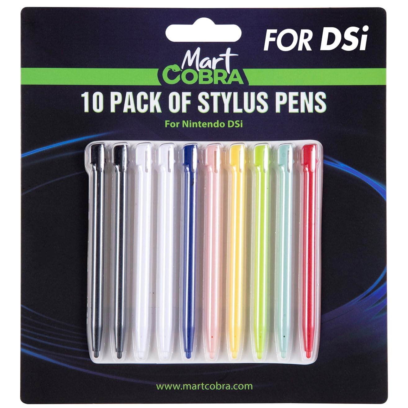 Mart Cobra Nintendo DSi Stylus 10 Pack - Replacement Stylist Pen - 10 Colorful N
