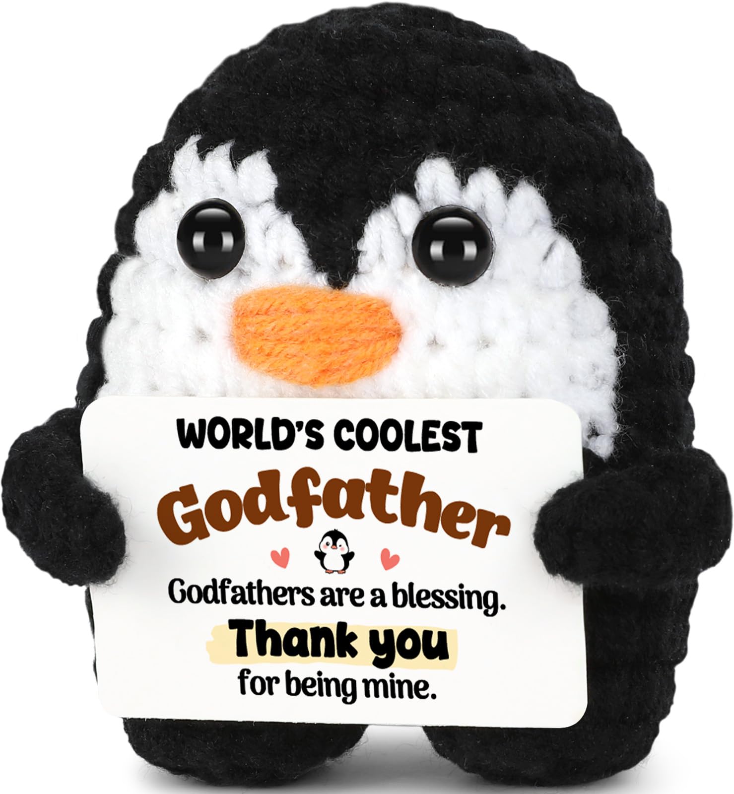 Mini Funny Godfather Gifts from Goddaughter Godson Godkids, Handmade Crochet Min