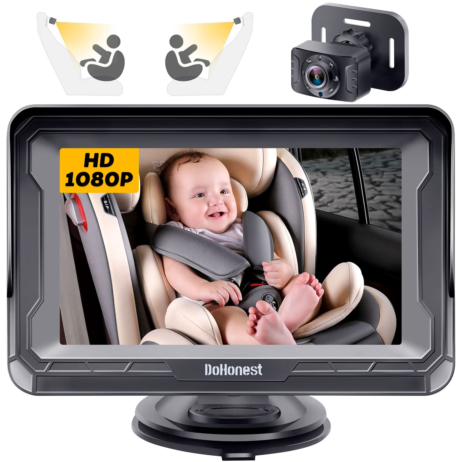 DoHonest Baby Car Camera HD 1080P: Rear Facing Car Baby Monitor Clear Image | Cr