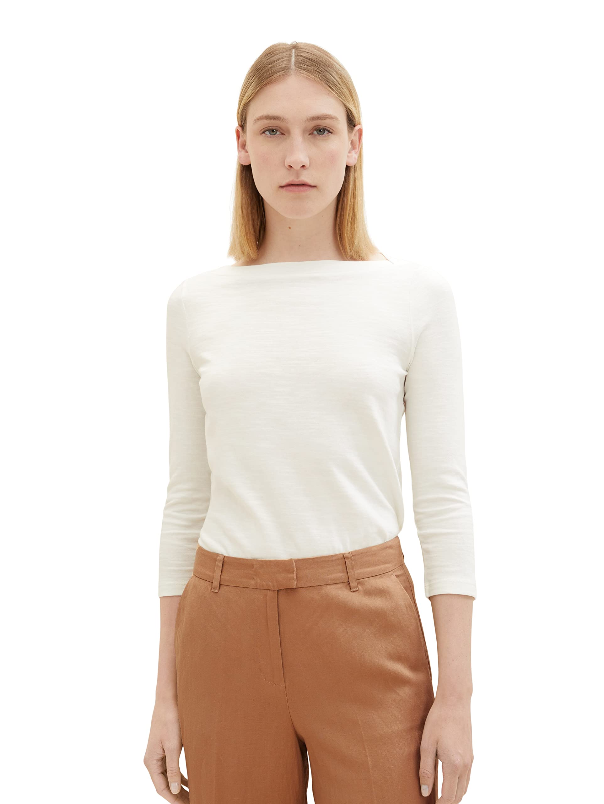 TOM TAILOR Women's Basic 3/4 Sleeve T-Shirt