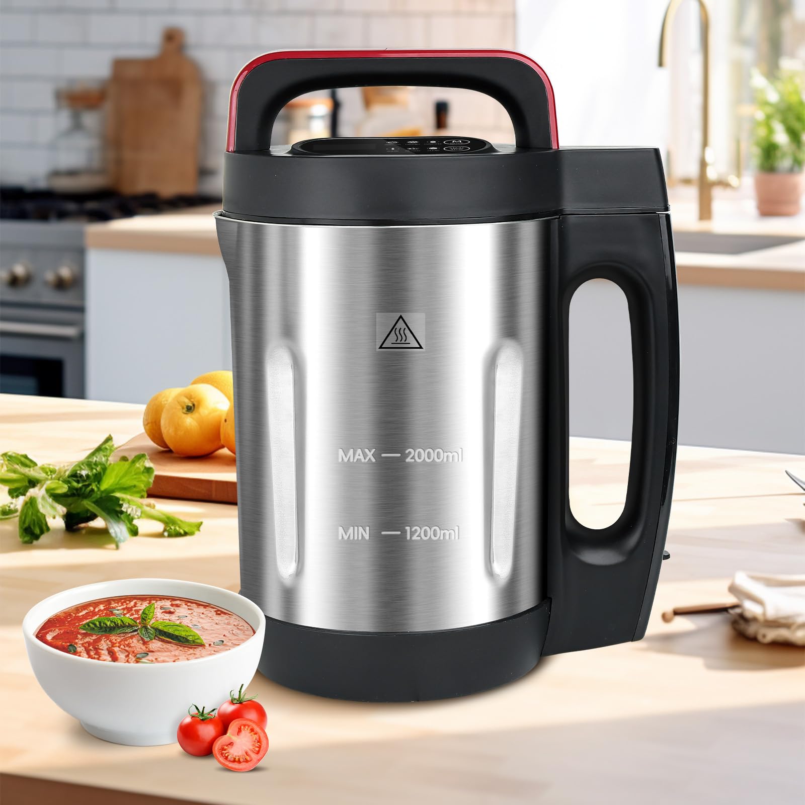 Homtone Soup Maker 2L, Makes 2-6 Servings, Soup Maker & Smoothie Blender | 900W,