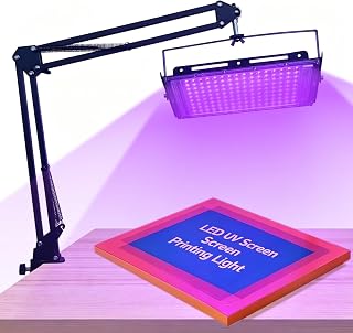 Feghezja 100W LED Exposure Unit UV Screen Printing Light, UV Black Light with Adjustable Stand&Fixing Clamp for Screen Printing, Cyanotypes, Resin, 3D Printer Curing, Jewelry Making Supplies