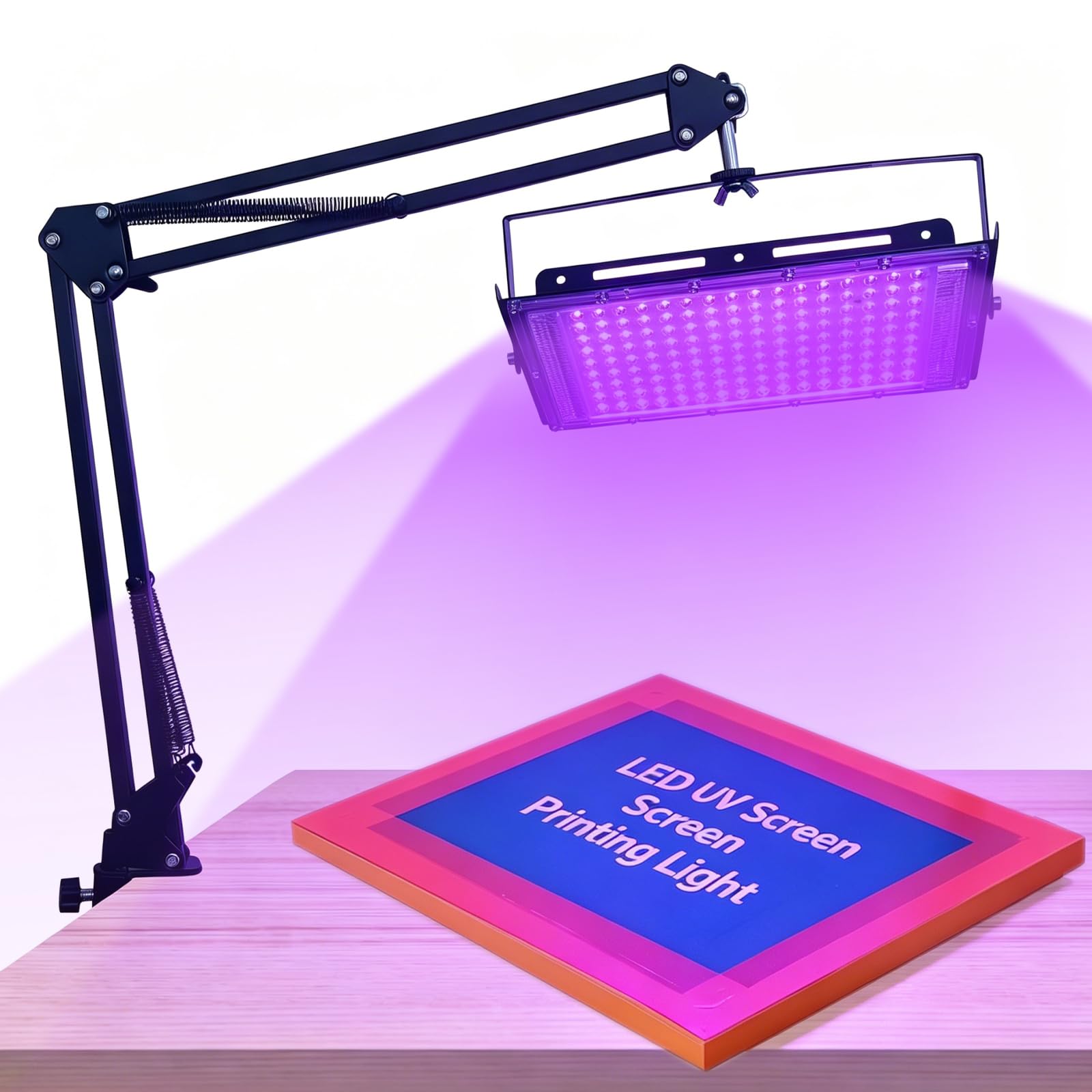 Feghezja 100W LED Exposure Unit UV Screen Printing Light, UV Black Light with Ad