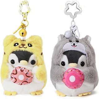 Plush Keychain Donut Keychain Creative Cute Lovely Penguin Pendant Keychain Cute Stuff