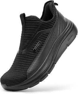 FitVille Men's Extra Wide Slip on Walking Shoes with Arch Support Men Slip on Sneakers for Foot Pain Relief-Stepease V2