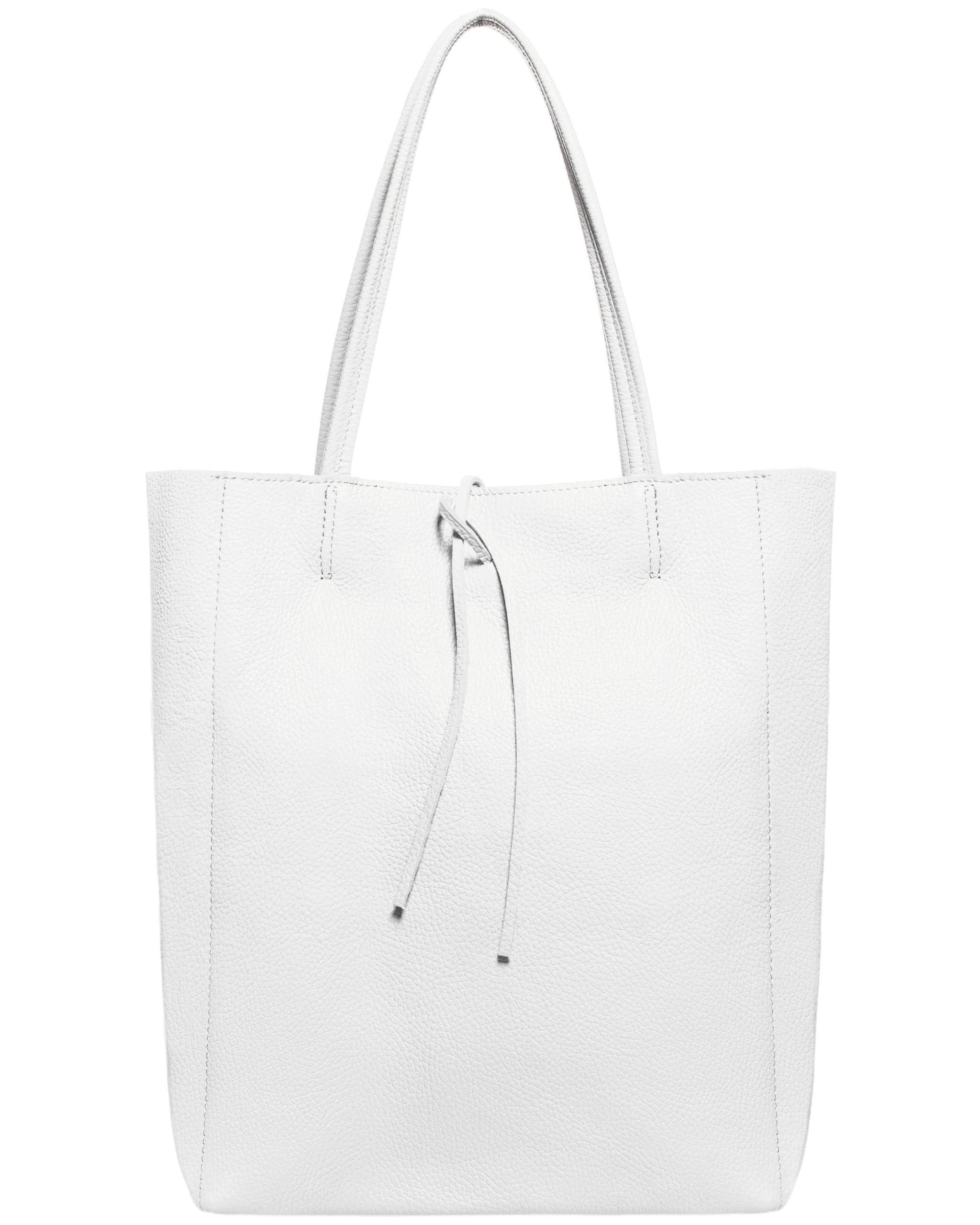 Tote Bag in Soft Genuine Leather with Zip - Large Women's Shopper Bag for Travel