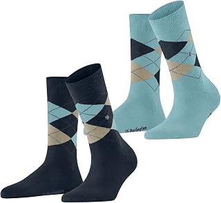 Burlington Women's Everyday Argyle Socks Breathable Cotton Soft On Skin Hard-Wearing Reinforced Argyle Pattern ONE-SIZE-FITS-ALL Gift Idea 2 Pairs