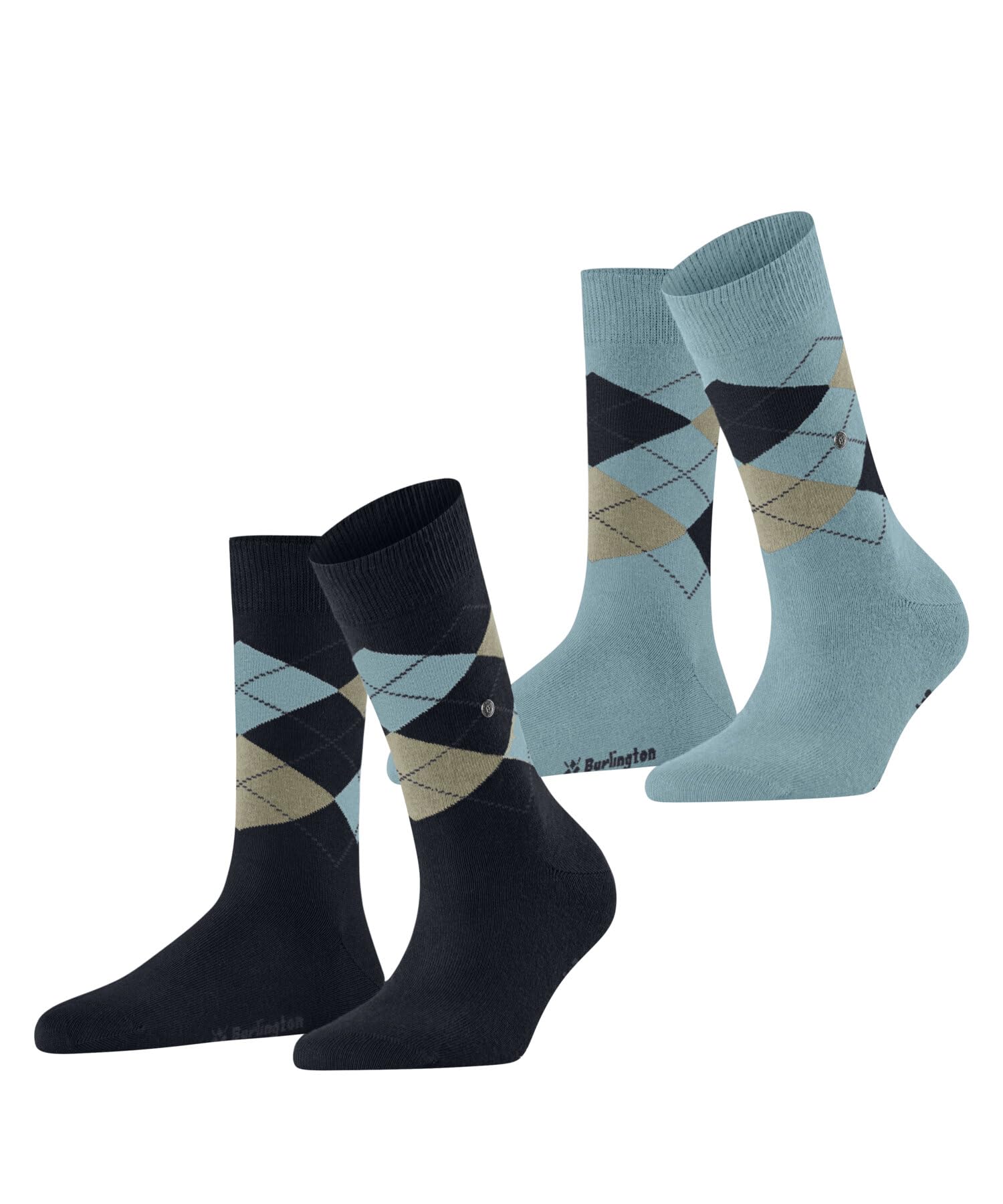 Burlington Women's Everyday Argyle Socks Breathable Cotton Soft On Skin Hard-Wea