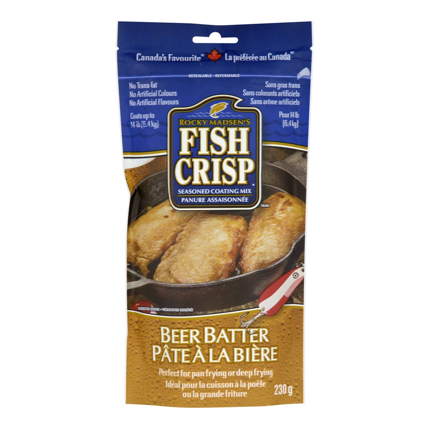 Fish Crisp Seasoned Coating Mix, Beer Batter, 230 g | Savoury Flavour, Pan or De