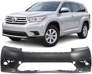 FitParts Compatible with Toyota Highlander 2011–2013 Front Bumper Cover | Primed, With Fog Light Holes, With Tow Hook Hole, Ready to Paint, OEM 521190E914, TO1000374