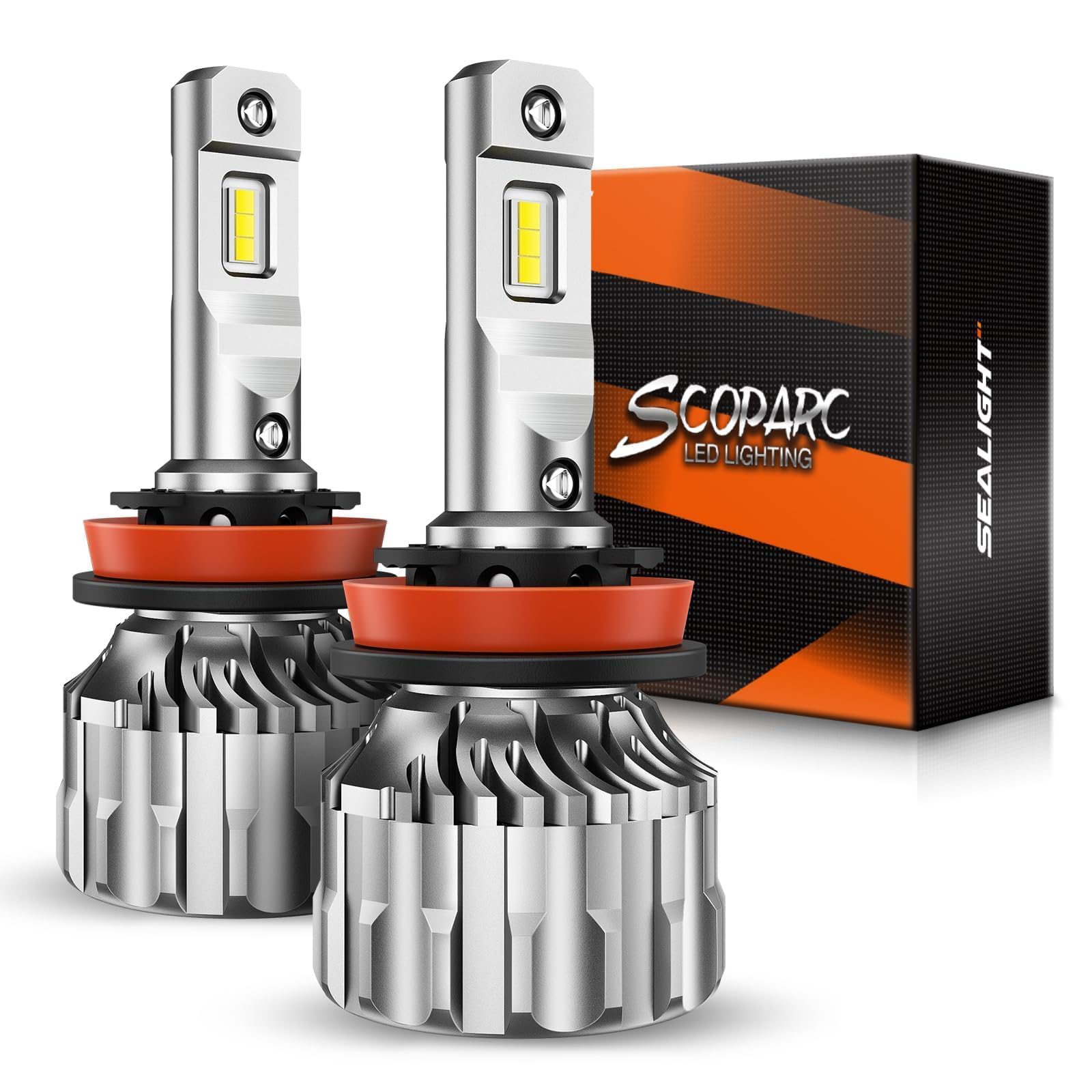 SEALIGHT H11 Bulbs, 70,000LM Super Bright 6500K Cool White H11/H9 Bulbs, 70000Ho