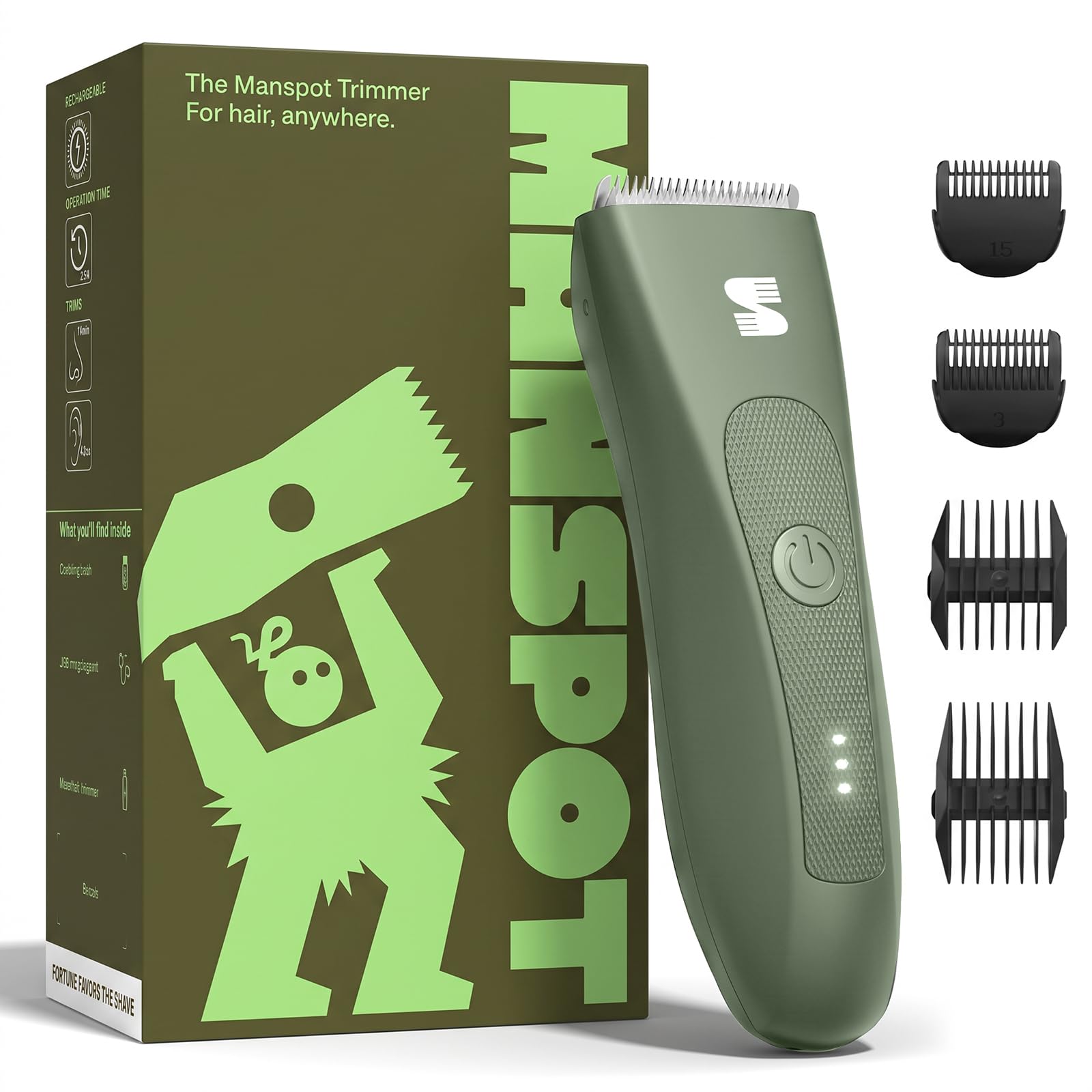 MANSPOT Body Hair Trimmer Men, Manscape Ball & Groin Trimmer