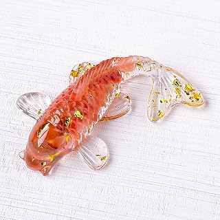 Crystal Stone Gravel Lucky Carp Fish Figurine Resin Mini Quartz Fancy Carp Statue Home Decoration Desk Ornament Gift