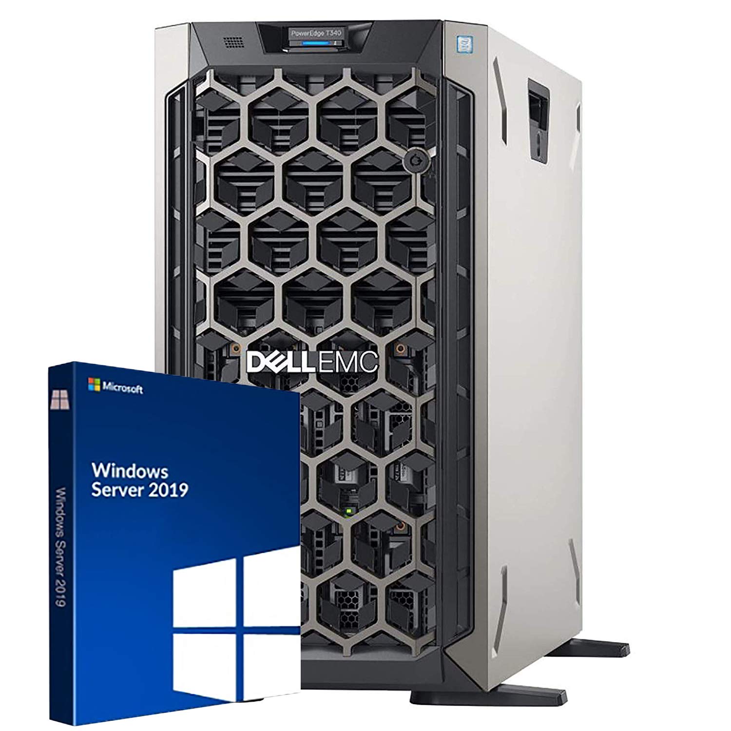 Dell PowerEdge T340 Tower Server, Windows 2019 STD OS, Intel Xeon E-2124 Quad-Co