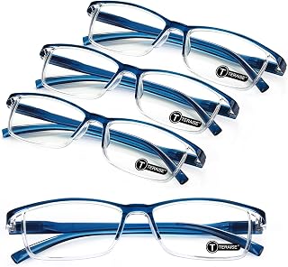 TERAISE Blue Light Anti-Light Reading Glasses, Comfortable Lightweight Reading Glasses for Men and Women, Sturdy Men Computer Readers Including Glasses Case (3.5X)