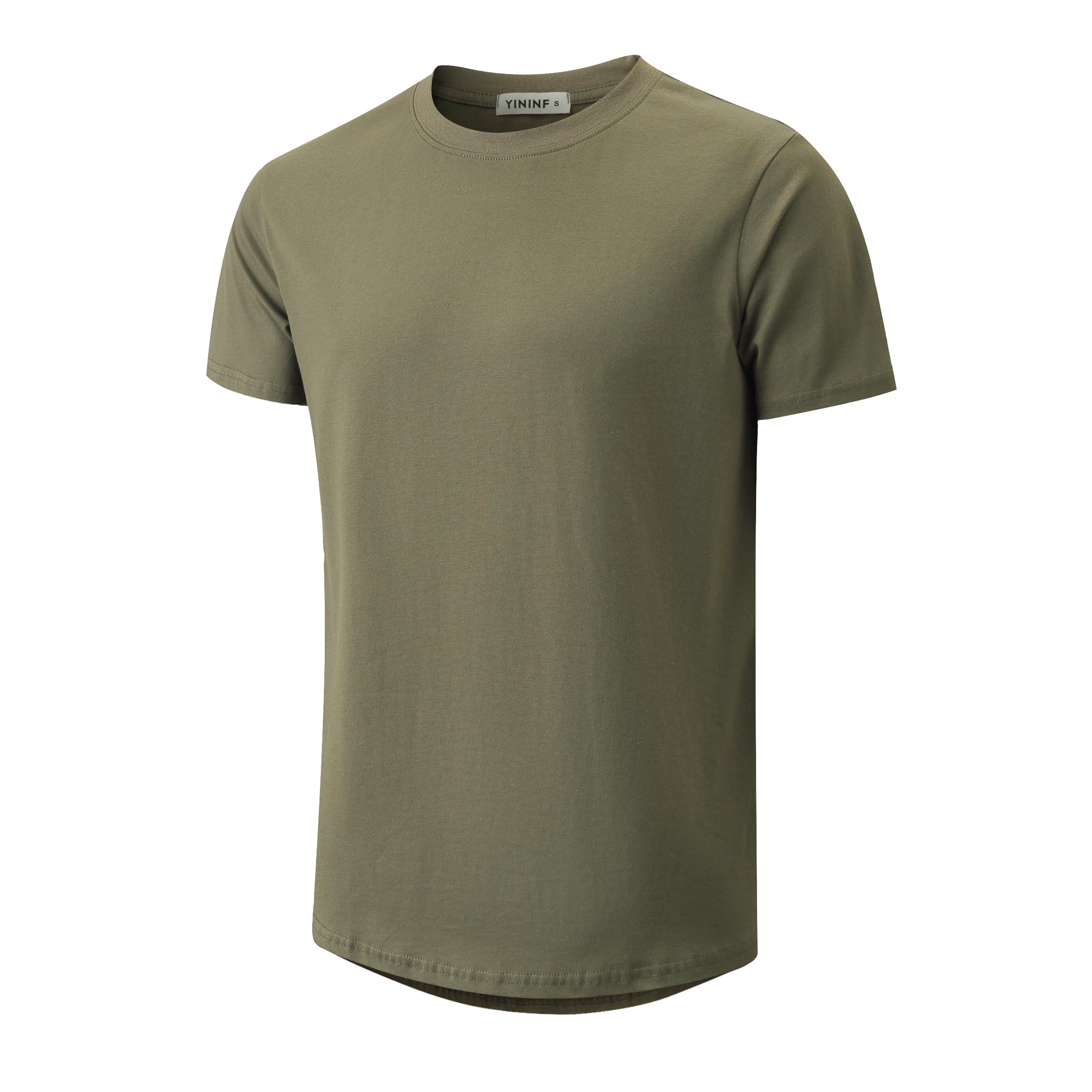 YININF Men's T-Shirts Hipster Short Sleeve Solid Color Crew Neck Cotton Soft Fit