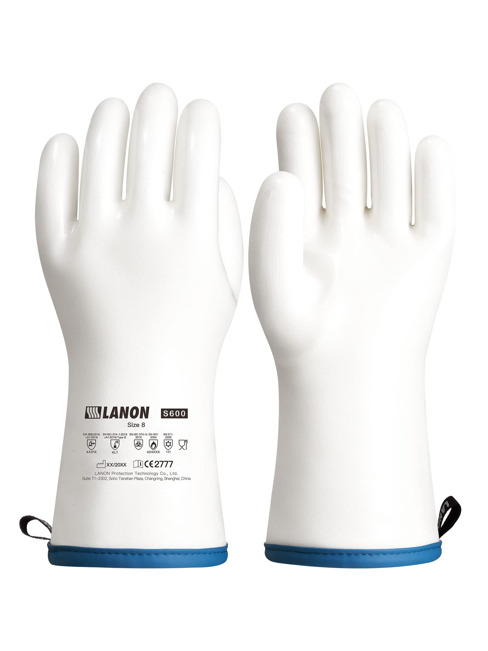 LANON Liquid Silicone Oven Mitts,Heat Resistant,Coral Air Liner,White,M | Food G