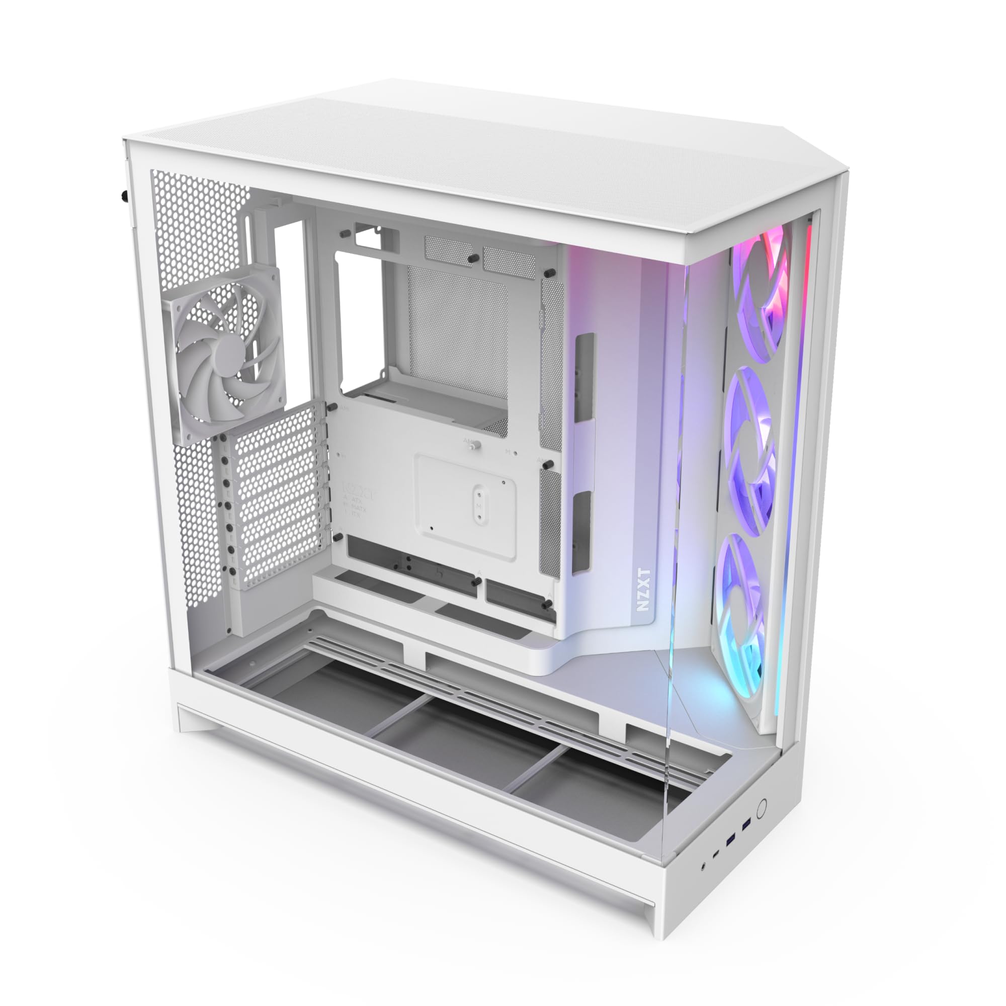 NZXT H9 Flow RGB - Dual-Chamber ATX PC Case - White