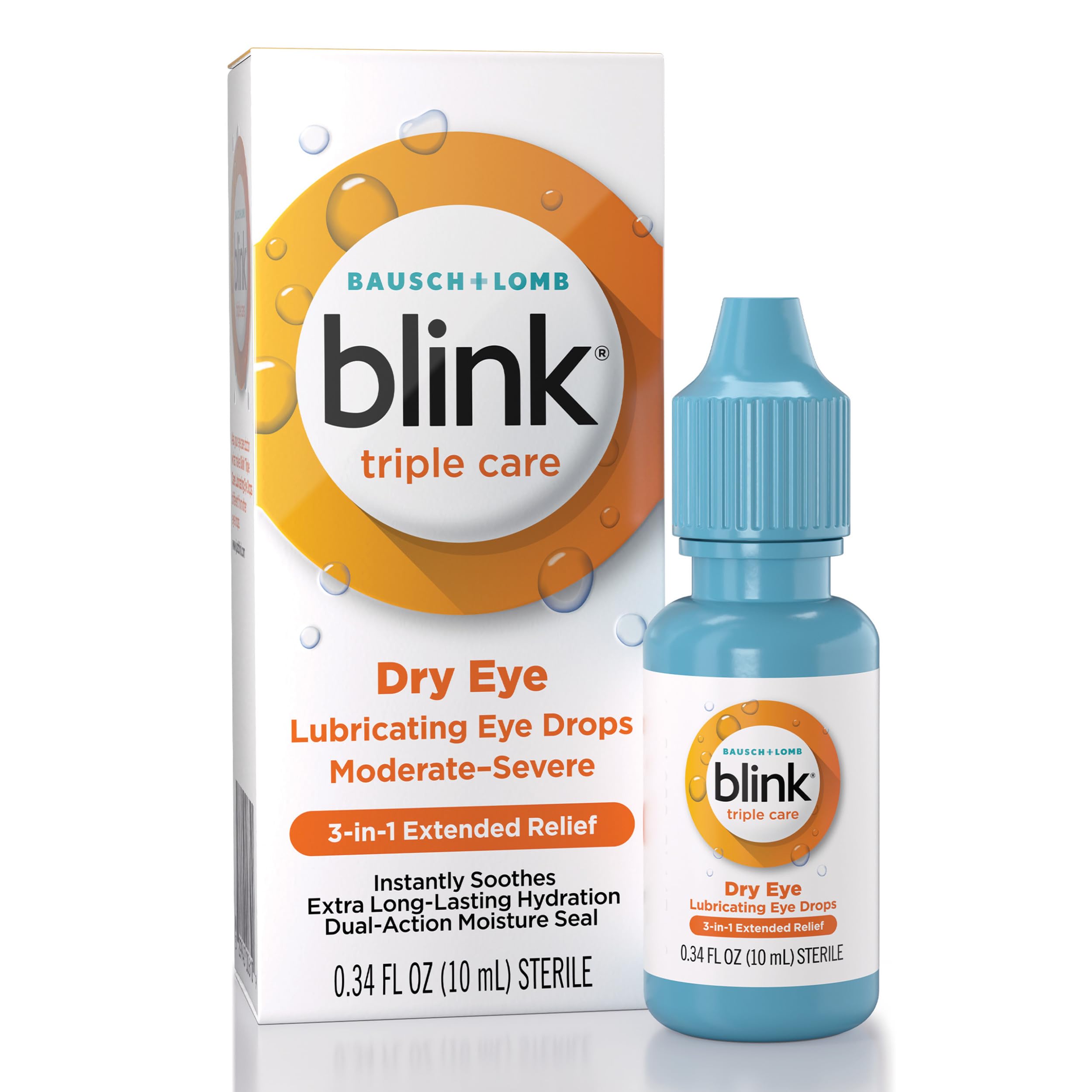 Blink Triple Care Lubricant Eye Drops for Dry Eyes, 0.34 Fl Oz | Severe dry eye 